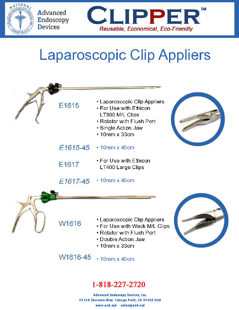 thumbnail of Clipper Laparoscopic Clip Appliers Promo Sheet Advanced Endoscopy Devices