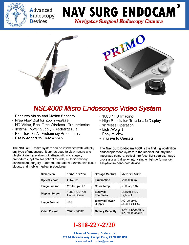 thumbnail of Nav Surg Endocam Micro Endoscopic Video System Advanced Endoscopy Devices