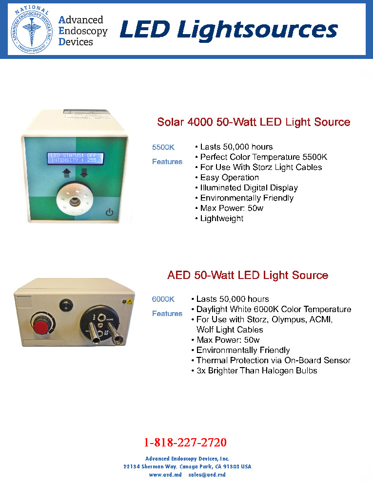 thumbnail of AED LED Lightsource Promo Sheet Advanced Endoscopy Devices