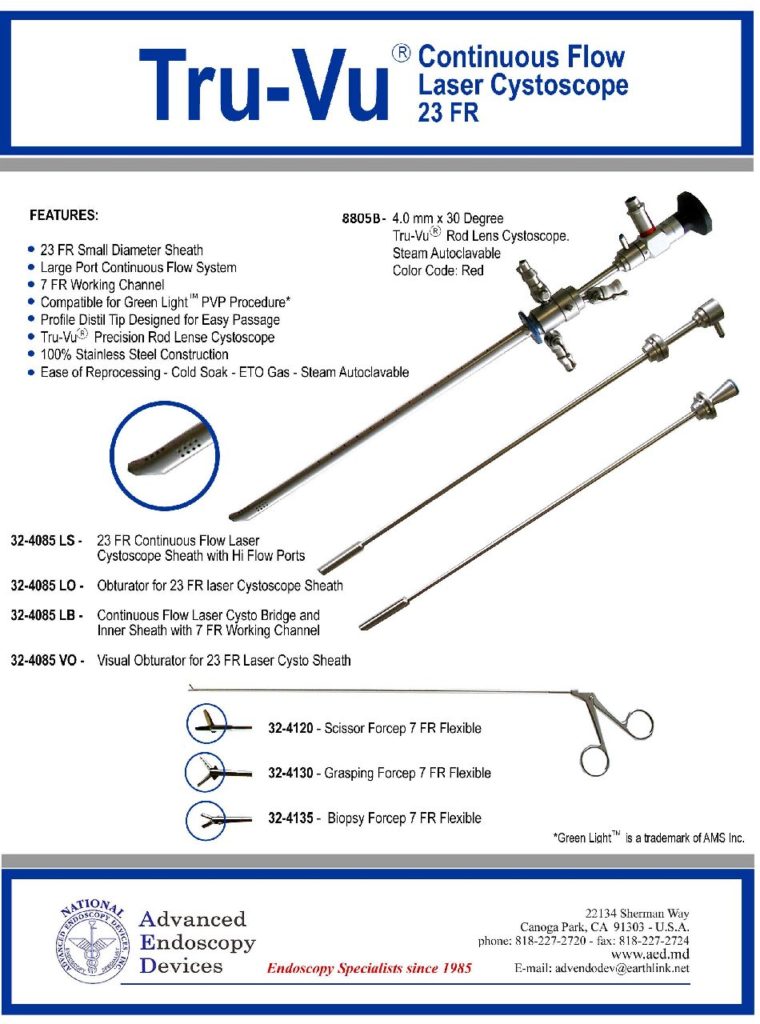 thumbnail of Tru-Vu Laser Cystoscope Product Page 32-4085LS-CM