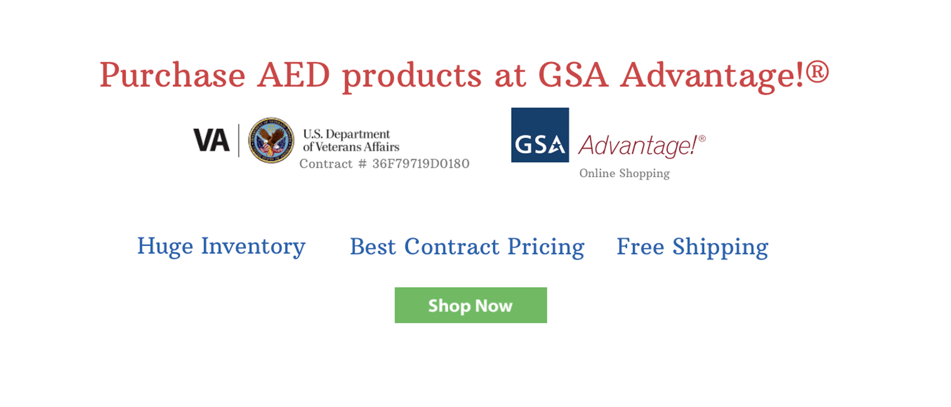 AED GSA Advantage Banner